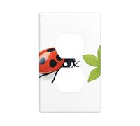 YYHWHJDE Star Grass and Seven Star Ladybug Picture Double Socket Wall Panel Decorative is Durable and Suitable for Socket Light Switch Accessories 4.5x2.76in