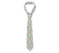 YYHWHJDE starfish with palm trees Prints Men's tie classic style suit cravat suitable for holidays and work