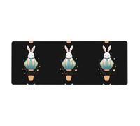 YYHWHJDE Starry Sky Rabbit on hot air Balloon Picture Extra Large Mouse pad, Computer Office Anti Slip Gaming Keyboard Thickened Version 12x31.5in