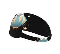 YYHWHJDE Starry Sky Rabbit on hot air Balloon Picture Sports Headband for Women Sweat Proof Bandeau Summer Elastic Band