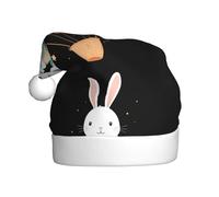 YYHWHJDE Starry sky rabbit on hot air balloon Prints Christmas Hat for Adult Making It a Fun and Durable Gift for Men and Women