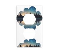 YYHWHJDE Starry Sky Reflection Picture Double Socket Wall Panel Decorative is Durable and Suitable for Socket Light Switch Accessories 4.5x2.76in
