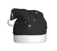 YYHWHJDE Stars and the Moon Prints Christmas Hat for Adult Soft, lightweight Holiday party use