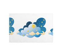 YYHWHJDE Stars in The Clouds Prints Placemats Set of 6 12x18in - Engineered for Durability & Heat Resistance with Quality Polyester