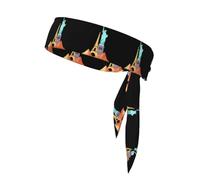 YYHWHJDE Statue of Liberty and Eiffel Tower Pattern Sports Double-Sided Headscarf Quick Drying, Moisture Wicking for Women, Girls, and Men
