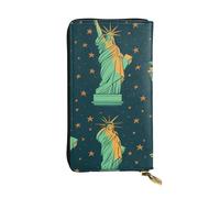 YYHWHJDE Statue of Liberty in NYC Picture Quality Leather Long Clutch Wallet Designed for Fashion Girls and Women Stylish 7.48 x 4.13 in