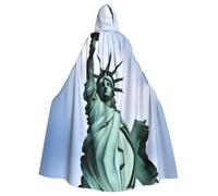 YYHWHJDE Statue of Liberty in NYC Printing Halloween Adult Hooded Cloak for Parties and Costume Events