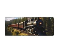 YYHWHJDE Steam Train Picture Extra Large Mouse Pad, Computer Office Anti Slip Gaming Keyboard Thickened Version 12x31.5in