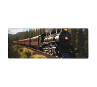 YYHWHJDE Steam Train Prints Extra Large Mouse pad Mousepad 12x31.5in for Office Gaming Learning
