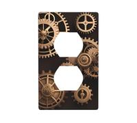 YYHWHJDE Steampunk Mechanical Gears Picture Double Socket Wall Panel Decorative is Durable and Suitable for Socket Light Switch Accessories 4.5x2.76in