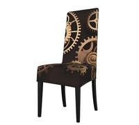 YYHWHJDE Steampunk Mechanical Gears Printing Protection Cover for Dining Chair - Soft, Comfortable, Wrinkle-Resistant Elastic Fits Most Armless Chairs