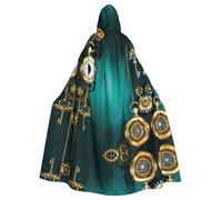 YYHWHJDE Steampunk Watches Keys and Chains Prints Hooded Cloak - Durable Throw for Costume, Cosplay & Masquerade