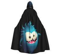 YYHWHJDE Strange Little Monster Pattern Halloween Adult Hooded Cape Cloak For Role-Playing, Stage Costumes, Parties Easy Care
