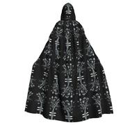 YYHWHJDE Strange tree covered with spider webs Picture Halloween Adult Hooded Cape Large Hooded Cloak with Bow Tie, No Zipper