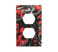 YYHWHJDE Straw Monster Prints Double Socket Wall Panel Electrical Socket Cover Plate Shatter Decoration Durable 4.5x2.76in