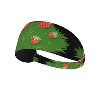 YYHWHJDE Strawberries Fallen on The Grass Picture Sports Headband for Women Sweat Proof Bandeau Summer Elastic Band