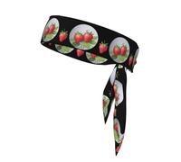 YYHWHJDE Strawberry in the mirror Pattern Sports Double-Sided Headscarf Quick Drying, Moisture Wicking for Women, Girls, and Men