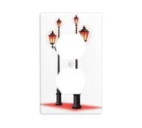 YYHWHJDE Street Lights Printed on red Background Picture Double Socket Wall Panel Decorative is Durable and Suitable for Socket Light Switch Accessories 4.5x2.76in