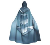 YYHWHJDE Stretched Ice Cube Prints Adult Hooded Cloak is a super large, comfortable, and durable Halloween hooded poncho