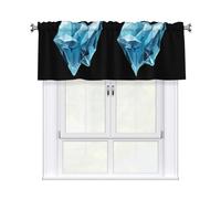 YYHWHJDE Stretched Ice Cube Prints Kitchen Tier Curtains 54x18 - Peach Skin Window Layers for Soft Light & Easy Style