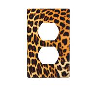 YYHWHJDE Stripes on Leopards Picture Double Socket Wall Panel Decorative is Durable and Suitable for Socket Light Switch Accessories 4.5x2.76in