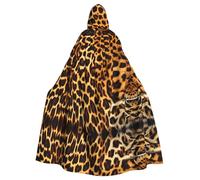 YYHWHJDE Stripes on leopards Printing Halloween Adult Hooded Cloak for Parties and Costume Events