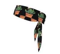 YYHWHJDE Succulent with a hat Prints Sports Double-Sided Headscarf for Women and Men Adjustable for All Head Circumferences
