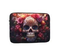 YYHWHJDE Sugar Horror Skull and Flowers Prints Protective Shockproof Portable Laptop Sleeve Case 12 inch for Men and Women Business Travel, and Office Daily Use