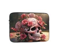 YYHWHJDE Sugar Horror Skull Flowers Rose Printing Portable Laptop Sleeve Case 15 inch Shockproof Bag for Men and Women Business Travel, and Office Daily Use