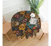YYHWHJDE Sugar Skull Print Prints Round Decorative Tablecloth 60in - Elevate Your Dining Experience with This Stunning Table Throw for Parties & Everyday Use