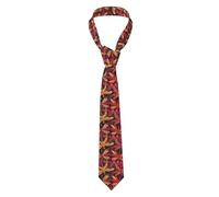 YYHWHJDE Summer Dragonfly Pattern Men's Necktie for Business, Daily Wear, Work, Birthdays, Weddings, Parties, Banquets Easy Care 57X3.1 In