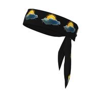YYHWHJDE Sun on the clouds Pattern Sports Double-Sided Headscarf Quick Drying, Moisture Wicking for Women, Girls, and Men