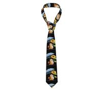 YYHWHJDE Sunflower snail under umbrella Prints Men's Necktie - Premium Polyester Fiber Tie for Business, Daily Life, and Special Occasions, Black, One Size