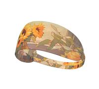 YYHWHJDE Sunflowers Under The windowsill Picture Sports Headband for Women Sweat Proof Bandeau Summer Elastic Band
