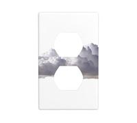 YYHWHJDE Sunny Sky with White Clouds Picture Double Socket Wall Panel Decorative is Durable and Suitable for Socket Light Switch Accessories 4.5x2.76in