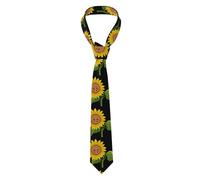 YYHWHJDE Sunny sunflowers Pattern Men's Necktie for Business, Daily Wear, Work, Birthdays, Weddings, Parties, Banquets Easy Care 57X3.1 In