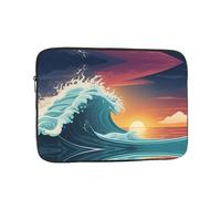 YYHWHJDE Sunset and Sunrise with Ocean Sea Waves Prints Protective Shockproof Portable Laptop Sleeve Case 17 inch for Men and Women Business Travel, and Office Daily Use