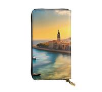YYHWHJDE Sunset by The River Printing Quality Leather Long Clutch Wallet Designed for Fashion Girls and Women Stylish 7.48 x 4.13 in
