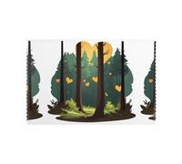 YYHWHJDE Sunset in The Forest in Love Prints Placemats Set of 6 12x18in - Engineered for Durability & Heat Resistance Polyester