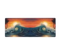 YYHWHJDE Sunset Sea Surfing Seascape Pattern Extra Large Mouse Pad, Computer Office Anti Slip Gaming Keyboard Thickened Version 12x31.5in
