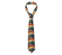 YYHWHJDE Sunset Sea Surfing Seascape Pattern Men's tie classic style suit cravat suitable for holidays and work