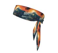 YYHWHJDE Sunset Sea Surfing Seascape Prints Sports Double-Sided Headscarf Quick Drying, Moisture Wicking for Women, Girls, and Men