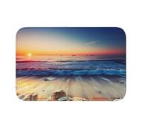 YYHWHJDE Sunset View on The Beach Shore Prints Hem Mat 40x60 - High-grade Washable Bath Throw for Spa-Like Well-crafted & Easy Cleaning