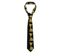 YYHWHJDE Super cute baby giraffe Pattern Men's Necktie for Business, Daily Wear, Work, Birthdays, Weddings, Parties, Banquets Easy Care 57X3.1 In