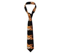 YYHWHJDE Super cute fox kitten Pattern Men's Necktie for Business, Daily Wear, Work, Birthdays, Weddings, Parties, Banquets Easy Care 57X3.1 In