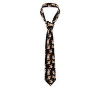 YYHWHJDE Super cute little corgi dog Pattern Men's Necktie for Business, Daily Wear, Work, Birthdays, Weddings, Parties, Banquets Easy Care 57X3.1 In