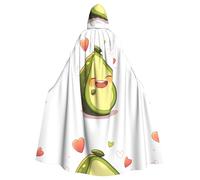 YYHWHJDE Super Happy Avocado Pattern Halloween Adult Hooded Cape Cloak No Zipper, Comfortable For Costume Parties