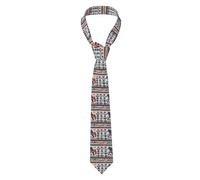 YYHWHJDE Swedish Dala Horse Folk Pattern Men's tie classic style suit cravat suitable for holidays and work