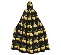 YYHWHJDE Sweet And Sour Lemon Picture Halloween Adult Hooded Cape Cloak No Zipper, Comfortable For Costume Parties