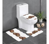 YYHWHJDE Sweet Chocolate Cookies Picture Three Piece Set of Bathroom Floor mats, Bathroom Shower mats, Anti Slip Quick Drying